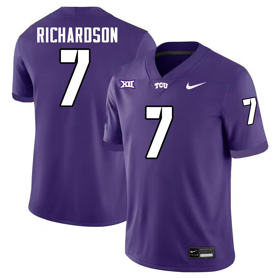 #7 JP Richardson TCU Jersey,Texas Christian University Horned Frogs Football Jersey-Purple